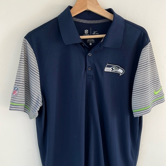 NIKE NFL SEATTLE SEAHAWKS MENS POLO SHIRT SIZE LARGE - Picture 1 of 9